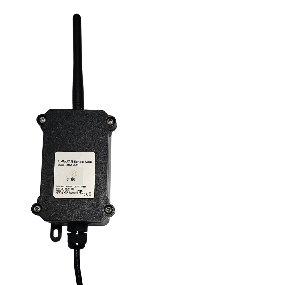 Nodo sensor LoRaWAN robusto Femto para exteriores e industria